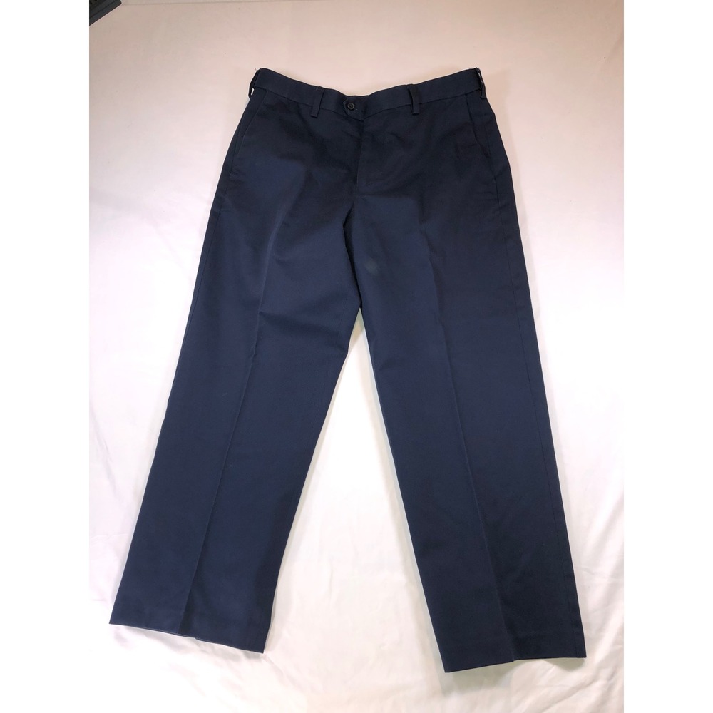 Croft & Barrow Mens 34x30 Navy Blue Classic Fit Chinos 100% Cotton Flat Front